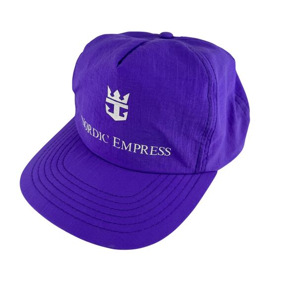 Vintage Royal Caribbean Nordic‎ Empress Hat Snapback Purple Nylon Cruise Cap - Picture 4 of 8